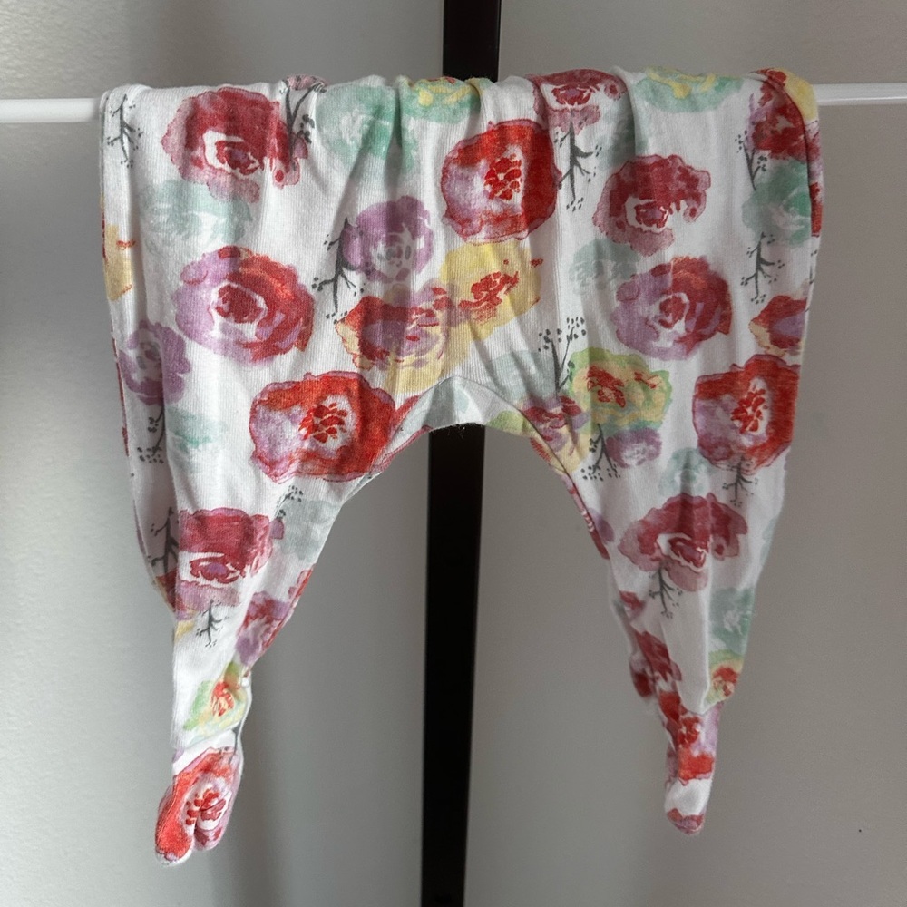 Honest 0-3 months footed watercolor pants